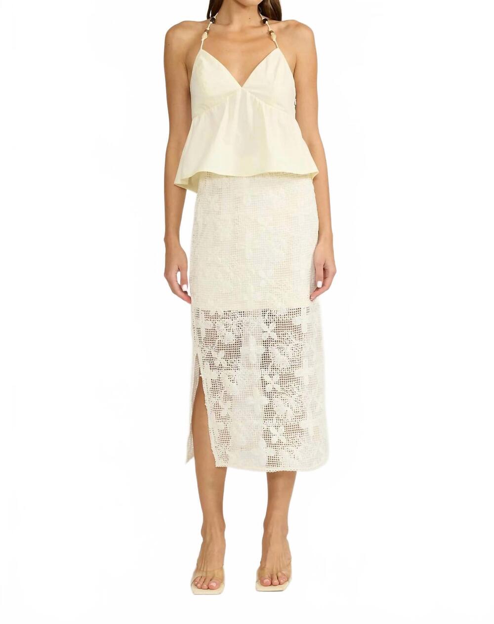 NEW LUCY PARIS women's holly bead tank top in yellow